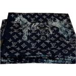 Vintage Hållbara Mörkblåa Kashmir halsdukar från Louis Vuitton på rea i Storlek L för Damer 
