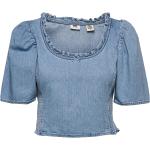 Blåa Kortärmade Kortärmade blusar från LEVI'S i Storlek XS för Damer 