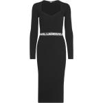 Knälånga Svarta Stickade klänningar från Karl Lagerfeld i Storlek XS för Damer 