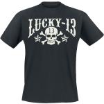 Lucky 13 T-shirt - Skull Stars - S 4XL - för Herr - svart