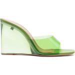 Äppelgröna Sandaletter med kilklack från Amina Muaddi på rea i storlek 36 med Kilklack med Slip-on med öppen tå för Damer 