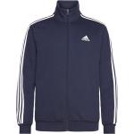 Randiga Marinblåa Tränings hoodies från adidas Sportswear i Storlek XS i Fleece 