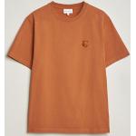 Orange Kortärmade Kortärmade T-shirts från KITSUNE i Storlek L med Rund ringning i Bomull för Herrar 