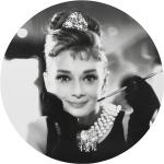 Malerifabrikken - Tavla Audrey Hepburn 1 - Svart - 90X90