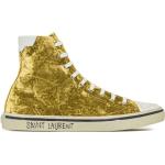 Guldiga Höga sneakers från Saint Laurent Paris i storlek 42,5 med Snörning med rundad tå i Gummi för Herrar 