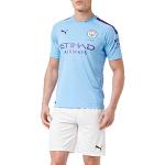 Himmelsblåa Manchester City V-ringade T-shirts i Storlek L med V-ringning för Herrar 