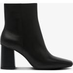 Svarta Ankle-boots från Mango i storlek 36 med Fyrkantig tå med Klackhöjd 7cm till 9cm i Läder för Damer 