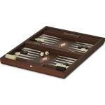 Manopoulos Natural Burl Small Backgammon With Side Racks