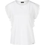 Vita Kortärmade T-shirts med volang från Marc Cain med Rund ringning för Damer 