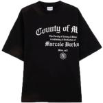 Punkiga Svarta Kortärmade T-shirts från Marcelo Burlon med Rund ringning för Herrar 