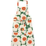 Blommiga Orange Bröstförkläden från Marimekko Unikko 