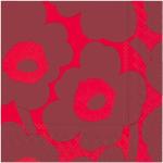 Blommiga Röda Pappersservetter från Marimekko Unikko 20 delar 