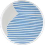 Randiga Ljusblåa Assietter från Marimekko på rea med diameter 20cm i Stengods 