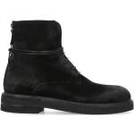 Svarta Ankle-boots med Snörning med rundad tå med Klackhöjd 3cm till 5cm i Läder för Damer 