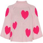 Rosa Trekvartsärmade Stickade tröjor på rea i Onesize för Damer 