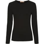 Svarta Långärmade Långärmade T-shirts i Storlek XL i Viskos för Damer 