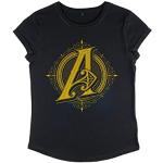 Steampunk Hållbara Ekologiska Svarta The Avengers T-shirts med tryck i Storlek M för Damer 