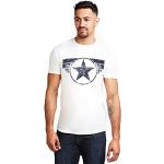 Vita Captain America T-shirts med tryck i Storlek L i Bomull för Herrar 