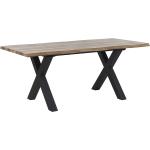 Matbord hopfällbart 140/180 x 90 cm ljusträ/svart