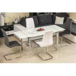 Kennedi 120-180 cm förlängningsbart matbord - Krom/vit