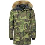 Camouflage-mönstrade Gröna Vinterparkas i Storlek XL för Herrar 