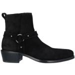 Svarta Ankle-boots i storlek 40 med Dragkedja med spetsig tå i Läder för Herrar 