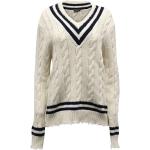 Vintage Hållbara Beige Sweatshirts från Michael Kors på rea i Storlek L med V-ringning i Bomull för Damer 