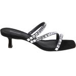 Svarta Slip in-sandaler med stenar från Michael Kors med Fyrkantig tå med Klackhöjd 5cm till 7cm i Mocka för Damer 