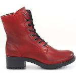 Röda Ankle-boots från Migant på rea i storlek 45 med Snörning med Klackhöjd 3cm till 5cm i Fuskpäls för Damer 