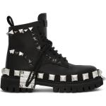 Svarta Militär-boots med nitar från Dolce & Gabbana i storlek 36 med Snörning med rundad tå i Kalvskinn för Damer 