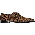 Leopard-mönstrade Bruna Snörskor från Dolce & Gabbana på rea i storlek 39 med spetsig tå i Läder för Herrar 