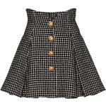 Korta Rutiga Svarta Plisserade kjolar från BALMAIN i Storlek L i Tweed för Damer 