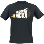 Rockiga Svarta Kortärmade Dumma Mej Minioner Kortärmade T-shirts i Storlek M för Herrar 
