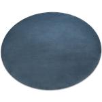 Modern tvättmatta POSH circle shaggy, plysch, mycket tjock halkskydd blå cirkel 60 cm