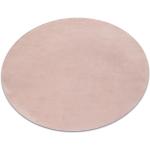 Modern tvättmatta POSH circle shaggy, plysch, mycket tjock halkskydd rosa cirkel 60 cm