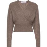 Mohair Cross-Over Sweater Tops Knitwear Jumpers Brown Cathrine Hammel