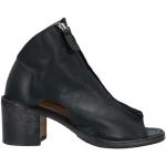 Svarta Ankle-boots från Moma på rea i storlek 36 med Blockklack med Dragkedja med öppen tå i Kalvskinn för Damer 