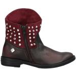 Burgundy Ankle-boots från MONNALISA i storlek 31 med Dragkedja med rundad tå i Kalvskinn för Flickor 