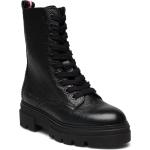 Svarta Ankle-boots från Tommy Hilfiger i storlek 36 med Snörning 