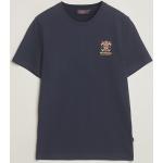 Blåa Kortärmade Kortärmade T-shirts från Morris i Storlek L med Rund ringning i Bomull för Herrar 