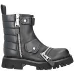 MC/Biker wear Svarta Ankle-boots från Moschino på rea i storlek 40 med Blockklack med Dragkedja med rundad tå i Kalvskinn för Herrar 