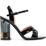 Svarta Sandaletter från Moschino på rea med Blockklack med öppen tå för Damer 