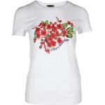 Vintage Hållbara Blommiga Vita T-shirts med tryck från Moschino på rea i Bomull för Damer 