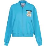 Azurblåa Långärmade Sweatshirts från Moschino i Storlek L i Jerseytyg för Damer 