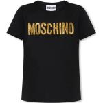Svarta Kortärmade T-shirts med paljetter från Moschino på rea i Bomull för Damer 