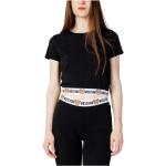 Sommar Svarta Kortärmade T-shirts från Moschino med Rund ringning för Damer 