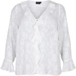 Vita Långärmade Långärmade blusar från Zizzi i Storlek 3 XL för Damer 