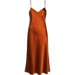 Vadlånga Orange Sidenklänningar från Ralph Lauren Lauren på rea i Storlek L med V-ringning i Siden för Damer 