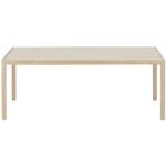 Muuto - Workshop Table, 200 X 92 Cm, Warm Grey Linoleum/oak - Träfärgad,Grå - Matbord - Trä/plast