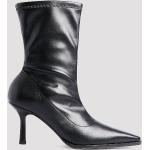 Svarta Festliga Ankle-boots från NA-KD med Stilettklack med spetsig tå för Damer 